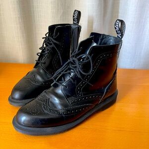 Dr. Martens brogue style Delphine boot - size 8 - black